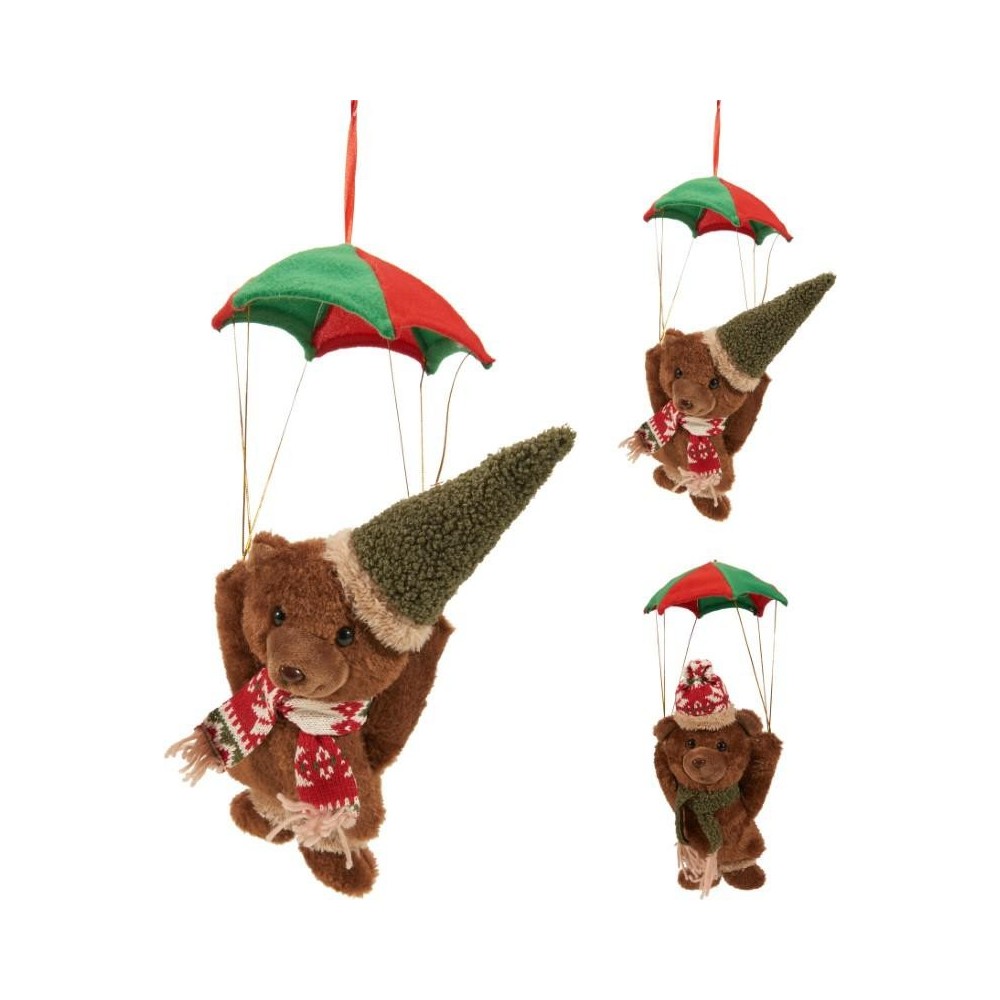 ORSO PELUCHE CON PARACADUTE H.26 2 ASSORTITI
